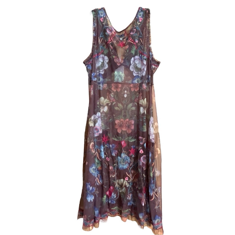 NWT Biya Johnny Was Embroidered Mesh Dress - Picture 4 of 7